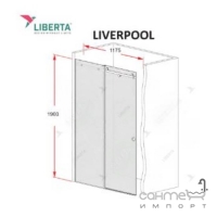 Дверь в нишу Liberta Liverpool 1175x1900 стандарт, вход справа, ручка круглая