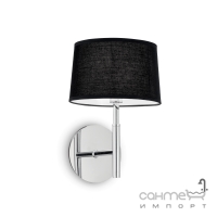 Настінний світильник Ideal Lux Hilton 164601 сучасний, чорний, прозорий, тканина, хром