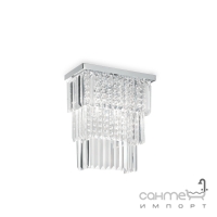 Настенный светильник Ideal Lux Martinez 166254 арт-деко, прозрачные кристаллы, хром, хрустальные подвески