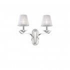 Настенный светильник Ideal Lux Pegaso 059211 классика, белый, прозрачный, органза, хрусталь