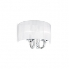 Настінний світильник Ideal Lux Swan 035864 модерн, білий, прозорий, хром, органза, кришталеві підвіски