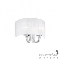 Настенный светильник Ideal Lux Swan 035864 модерн, белый, прозрачный, хром, органза, хрустальные подвески