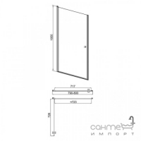 Душевая дверь в нишу Q-tap Presto CRM208.P5 хром/стекло матовое с рисунком
