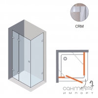 Прямокутна душова кабіна з піддоном Q-tap Capricorn CRM1018RC6+301815 хром/ст. прозоре