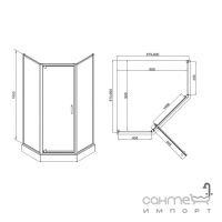 Пентагональна душова кабіна Q-tap Leo CRM10995-AC6 профіль хром/скло прозоре