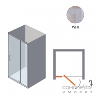 Душевая дверь в нишу с прямоугольным поддоном Q-tap Pisces WHI208-9.CP5 профиль белый/стекло интимато