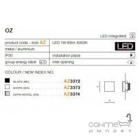 Лестничная подсветка Azzardo Oz LED 1W 4000K AZ3372 черный