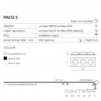 Точковий світильник Azzardo Paco 3 AZ0803 чорний