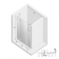 Душевая дверь в нишу New Trendy Eventa Plus L 90 EXK-0146 хром/прозрачное стекло, левосторонняя
