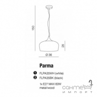 Светильник подвесной Azzardo Parma AZ2799 черный, серый