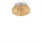 Люстра потолочная Ideal Lux King 075402 арт-деко, золотистый, металл, хрусталь