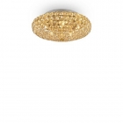Люстра потолочная Ideal Lux King 073187 арт-деко, золотистый, металл, хрусталь