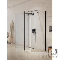 Бічна стінка для душової кабіни бездверної New Trendy New Modus Black 8-3 EXK-0099 чорний/прозоре скло