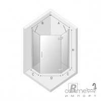 П'ятикутна душова кабіна New Trendy New Azura R K-0338 права, прозоре скло