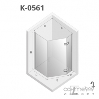 Пентагональна асиметрична душова кабіна New Trendy New Azura K-0561 хром/прозоре скло, лівостороння