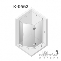 Пентагональна асиметрична душова кабіна New Trendy New Azura K-0562 хром/прозоре скло, правостороння