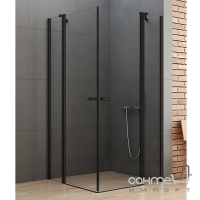 Прямокутна душова кабіна New Trendy New Soleo Black 2D K-0555 чорна/прозоре скло