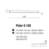 Подсветка для зеркал Azzardo Peter 120 LED 24W 4000K IP44 AZ2090 хром