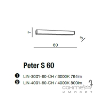 Підсвічування для дзеркал Azzardo Peter 60 LED 12W 3000K IP44 AZ2085 хром