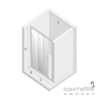 Душевая дверь в нишу New Trendy Alta III D-0254A профиль хром/прозрачное стекло