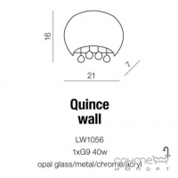 Бра Azzardo Quince wall AZ0912 хром, белое стекло