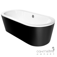 Отдельностоящая ванна из композита с сифоном Besco Victoria 185x83 белая/черная