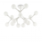 Люстра потолочная Ideal Lux Nodino 149608 авангард, белый матовый, окисленное стекло, металл