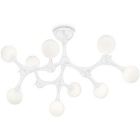 Люстра потолочная Ideal Lux Nodino 149622 авангард, белый матовый, окисленное стекло, металл