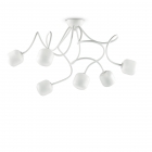 Люстра потолочная Ideal Lux Octopus 174921 модерн, белый матовый, металл, пескоструйное стекло