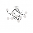 Люстра потолочная Ideal Lux Octopus 175010 модерн, черный, металл, пескоструйное стекло