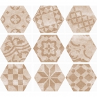 Шестиугольная плитка, декорация 32x37 Goldencer Hide Decor Beige (разный дизайн)