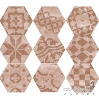 Шестиугольная плитка, декорация 32x37 Goldencer Hide Decor Brown (разный дизайн)