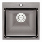 Мийка кухонна Q-tap Black QT D5050BL PVD 2.7/1.0 mm чорна нерж. сталь