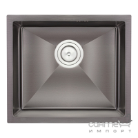 Мийка кухонна під стільницю Q-tap Black QT D4843BL PVD 2.7/1.0 mm чорна нерж. сталь