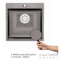 Кухонная мойка Q-tap Black QT D5050BL PVD 2.7/1.0 mm черная нерж. сталь