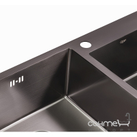 Мийка кухонна Q-tap Black QT S7843BL PVD 2.7/1.0 mm чорна нерж. сталь
