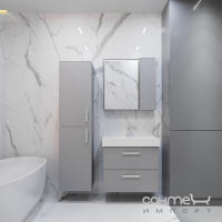 Пенал для ванной комнаты подвесной Ювента Manhattan 160 серый