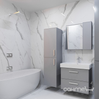 Пенал для ванной комнаты подвесной Ювента Manhattan 160 серый