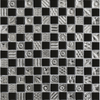 Мозаика 30x30 Grand Kerama Шахматка Черный Платина с Рисунком 2169