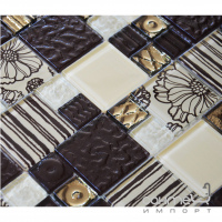 Мозаїка 30x30 Grand Kerama Мікс Квітка Шоколад 2168