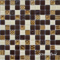 Мозаїка 30x30 Grand Kerama Мікс Шоколад Охра Золото з Малюном 2172