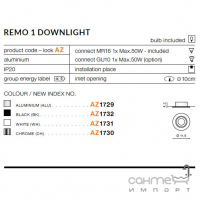 Точечный светильник без вставки Azzardo Remo 1 Downlight AZ1729 алюминий