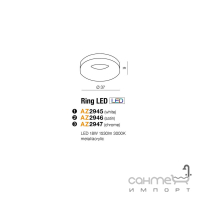 Светильник потолочный Azzardo Ring LED 3000K 18W AZ2947 хром, белый акрил