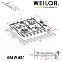 Газовая варочная поверхность Weilor GM W 634 SS нержавеющая сталь