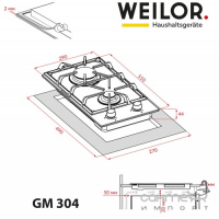 Газова варильна поверхня Weilor GM 304 SS нержавіюча сталь