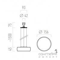 Подвесной потолочный светильник Chors Myco ZS 160 N 4000K SPR в цвете, с рассеивателем Soft-Prism