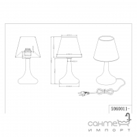 Настольная лампа Trio Wim 5960011-02 хром/черная ткань