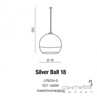 Светильник подвесной Azzardo Silver ball 18 AZ0731 хром