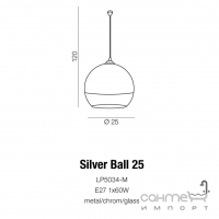 Светильник подвесной Azzardo Silver ball 25 AZ0733 хром