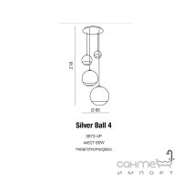 Світильник підвісний Azzardo Silver ball 4 AZ2531 хром